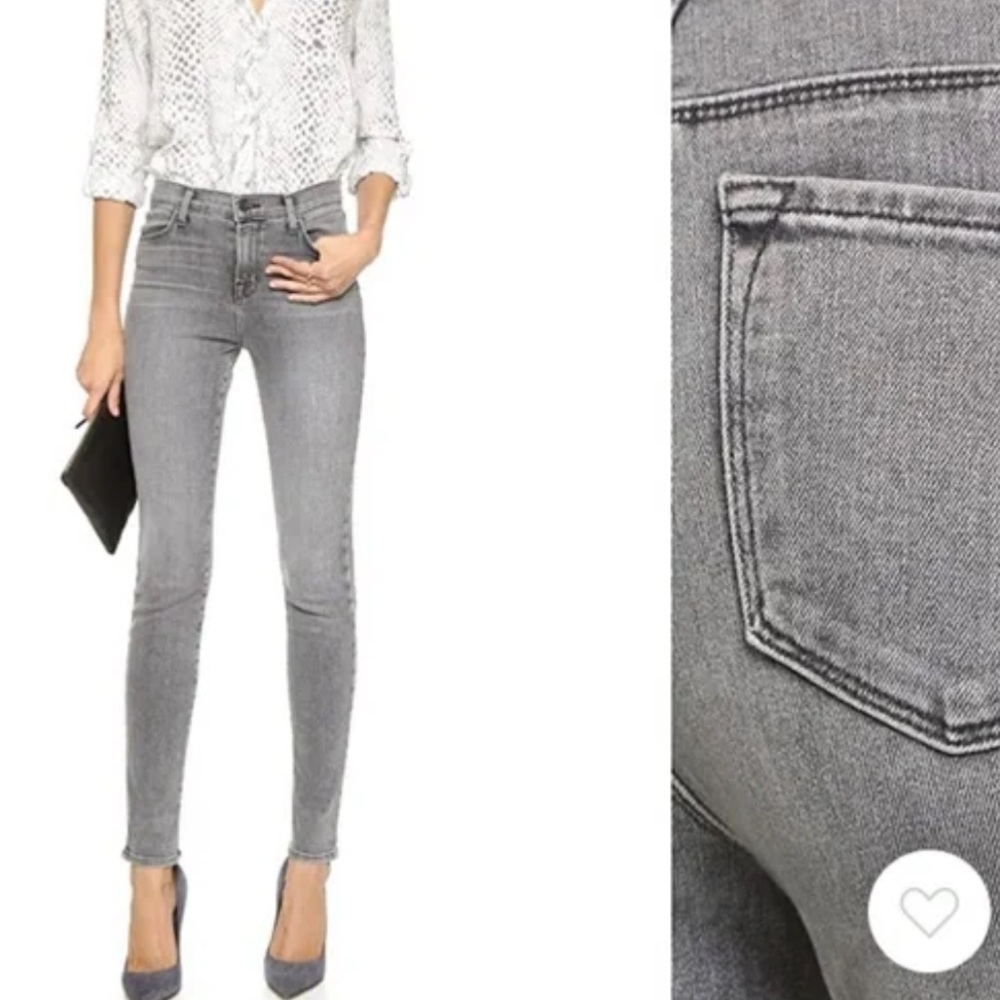 J Brand Maria High Rise Skinny Jeans in Dove Gray